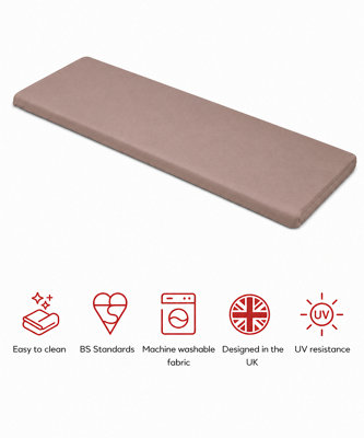 Glendale Garden & Leisure Sp 3 Seater Bench Pad Taupe-Outdoor Cushion from B&Q