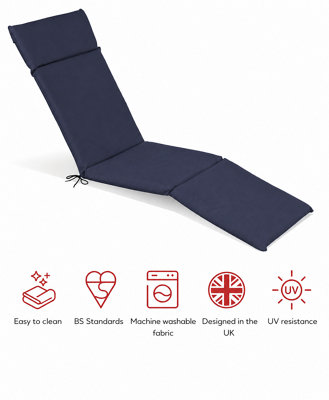 Glendale Garden & Leisure Sp Steamer Cushion Navy-Outdoor Cushion from B&Q
