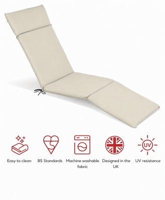 Glendale Garden & Leisure Sp Lounger Cushion Natural-Outdoor Cushion from B&Q