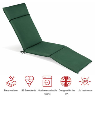 Glendale Garden & Leisure Sp Lounger Cushion Green -Outdoor Lounger Cushion from B&Q
