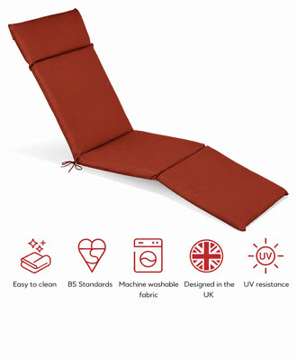 Glendale Garden & Leisure Sp Lounger Cushion Terracotta-Outdoor Lounger Cushion from B&Q