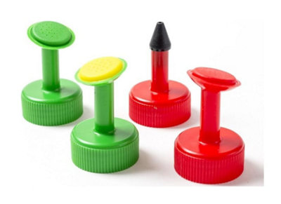 B&Q -  Nutley's Bottle Top Waterers Screw Top Plastic Watering Roses Sprinkler Resuable Garden Seedlings HouseplantPack Of 4