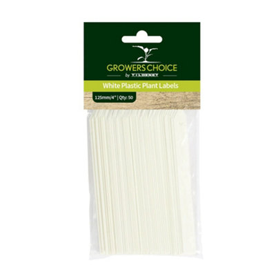 Growers Choice by Tildenet Growers Choice White Plastic Plant Labels 125mm 50Pk from B&Q