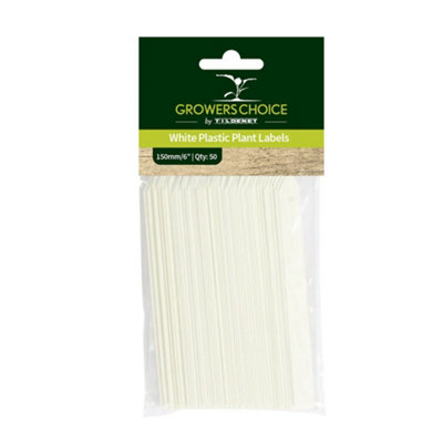 Growers Choice by Tildenet Growers Choice White Plastic Plant Labels 150mm 50Pk from B&Q