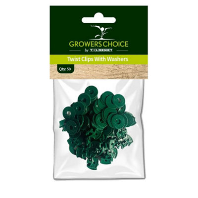 Growers Choice by Tildenet Growers Choice Twist Clips With Washers 50Pk from B&Q