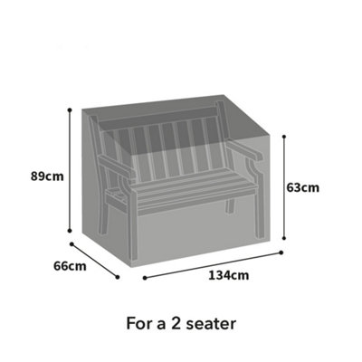 Bosmere All-Weather Garden Bench Cover Black 134Cm X 89Cm X 66Cm All Weather Protection 6 Year Guarantee from B&Q
