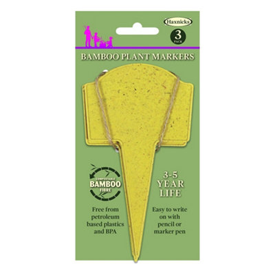 Haxnicks Bamboo Plant Markers 2 Pack Of 3 Durable Eco Friendly Garden Labels For Pots Seed Trays And Garden Beds from B&Q