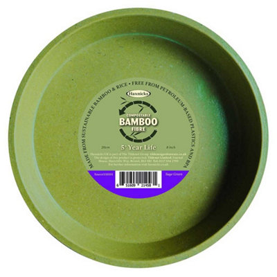 Haxnicks Bamboo Plant Saucer Sage Green 8In / 20Cm Sage Green 10 Pack Sustainable And Reusable 2 X Pack Of 2 from B&Q