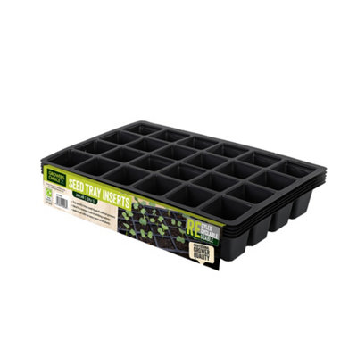 Growers Choice by Tildenet Growers Choice 24-Cell Seed Tray Inserts 2 Packs Of 5 (10 Inserts)35Cm Black Plastic For Seeds & Cuttings from B&Q