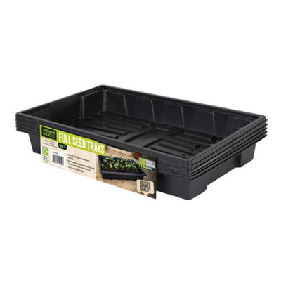 Growers Choice by Tildenet Growers Choice 10 Pack Professional Heavy Duty Seed Tray Stackable In Black Plastic from B&Q