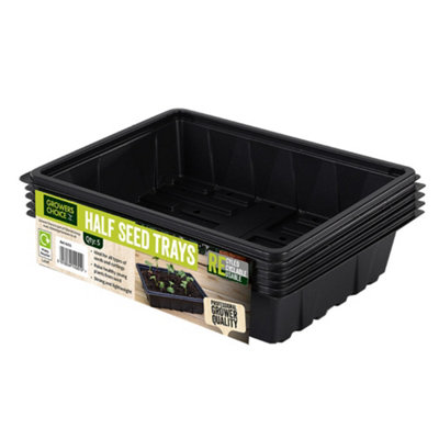 Growers Choice by Tildenet Growers Choice 2 Pack Of 5 Seed Trays High-Quality Recycled Plastic Propagation Trays With Drainage Holes230mm from B&Q
