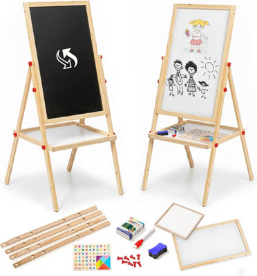 - 100Cm Kids Easel Double Sided With Magnetic Whiteboard & Chalk Board For Kids54Pc Magnetic Letters And Numbers For Children