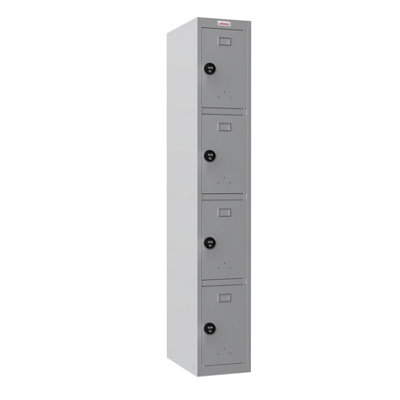 Phoenix Safe Company Phoenix Pl Series Pl1430Ggc 1 Column 4 Door Personal Locker In Grey With Combination Locks from B&Q