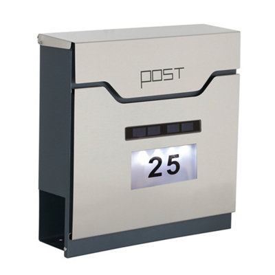 Phoenix Safe Company Phoenix Estilo Top Loading Letter Box Mb0125Ks In Stainless Steel With Key Lock from B&Q
