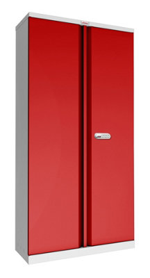 Phoenix Safe Company Phoenix Sc Series Sc1910Gre 2 Door 4 Shelf Stationery Cupboard In Red With Electronic Lock from B&Q