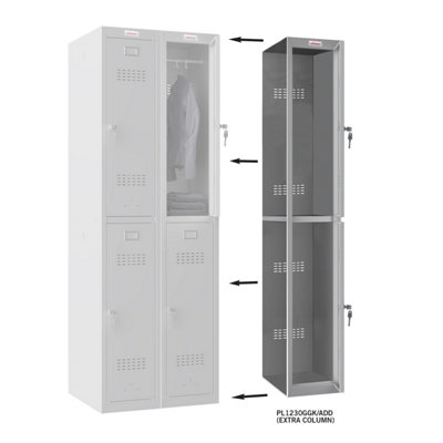 Phoenix Safe Company Phoenix Pl Series Pl1230Ggk/add 1 Column 2 Door Add On Locker In Grey With Key Locks from B&Q