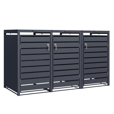 Phoenix Safe Company Phoenix  Gb3320Aak Anthracite Triple Wheelie Bin Store / Bin Storage from B&Q