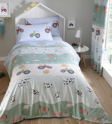 Charlotte Thomas Multi Farm Friends Duvet Cover Set Reversible With Pillowcases Single from B&Q