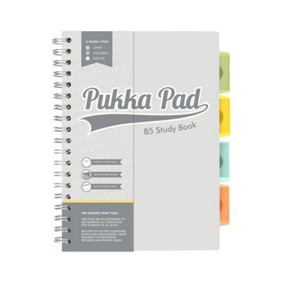 Pukka  Pads Study Book B5 4 Coloured Dividers & Revision Cards Grey - Image 8
