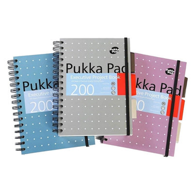 Pukka Pads Pukka Pad Executive Ruled Wirebound Project Book A5 (Pack Of 3) 6336-Met from B&Q
