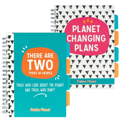 Pukka Pads Pukka PadPukka Planet B5 Project Book 2-Pack With Repositionable Dividers5-Subject Double Spiral Bound Notebook With 100% from B&Q