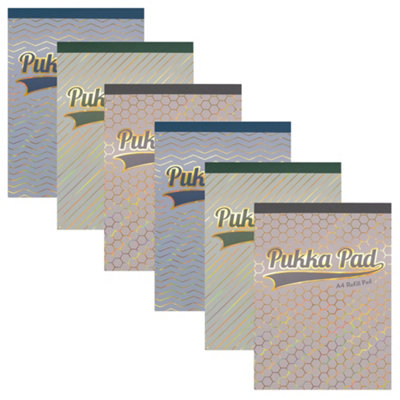 Pukka Pads Pukka Pad Haze A4 Refill Pad Pack Of 6 Tape Top-Bound Notebooks With 160 Pages80 Sheets Of 80Gsm Paper With 8mm Feint Ruled from B&Q
