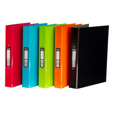 Pukka Pads Pukka PadBrights A4 Ringbinder Files With 2 O-Ring Mechanism 10 Pack Of Assorted Colours 40mm Spine With Customisable Label For from B&Q