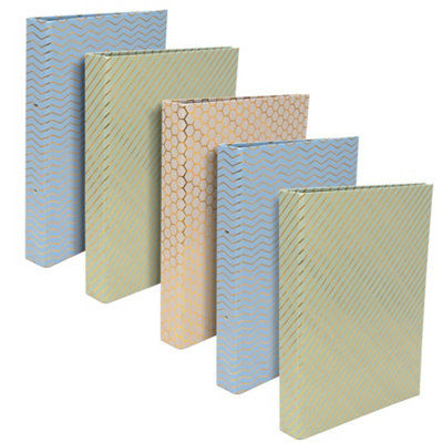 Pukka Pads Pukka Pad Haze A4 Ringbinder Files Box Of 5 Ringbinders With O-Ring Mechanism 3 Assorted Designs With Holographic Foil Details from B&Q