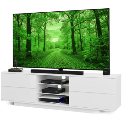 Homeology Avitus Premium High Gloss White With 4-White Drawers And 2 Shelves Up To 65" Led/oled/lcd Tv Cabinet from B&Q