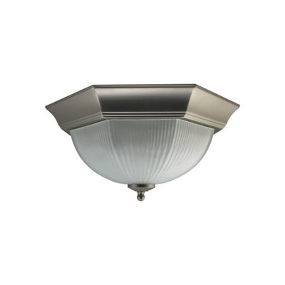 Luminosa Lighting Luminosa Nickel Finish Flush Fitting 2 X 60W from B&Q
