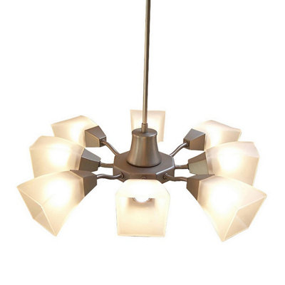 Luminosa Lighting Luminosa Chievo Pendant 8 Light G9 Satin Chrome from B&Q