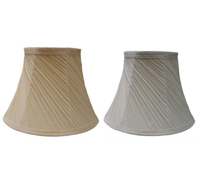 K Living 12" Mushroom Swirl Pleated Ceiling Table Lamp ShadeChampagne from B&Q