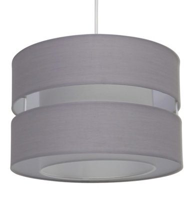K Living Layer Fabric Ceiling Pendant Light Shade Grey from B&Q