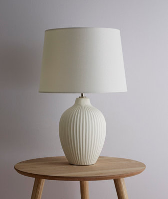 K Living Nora 51Cm Cream Ceramic Table Lamp With Matching Cream Shade Tall Table Lamp With Lampshade from B&Q