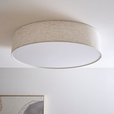 K Living Capri 45Cm 3 Light Linen Drum Shade With Diffuser from B&Q