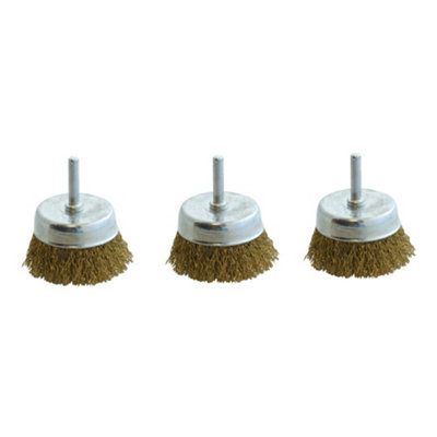 Amtech 3Pc Rotary 4"  Wire Wheel Or 3" Cup Brush Set For Drill For PaintRust Removal from B&Q