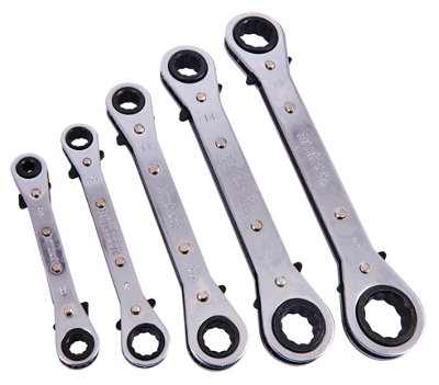 Amtech K1500 5 Piece Ring Ratchet Spanner Set from B&Q