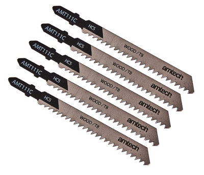 Amtech M1600 5 Piece Wood Jigsaw Blade Set (Amt111C) from B&Q