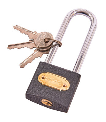 Amtech T0600C 38mm Long Shackle Iron Padlock from B&Q