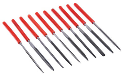 Amtech E1750 10 Piece 140mm (5.5")Steel Needle File Set from B&Q