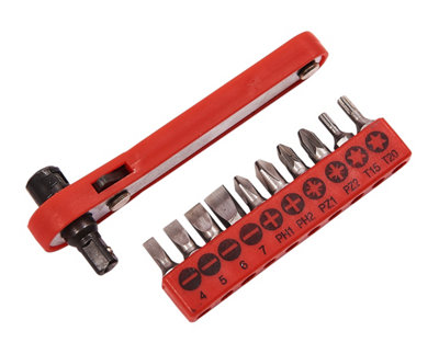 Amtech L1560 11 Piece Offset Ratchet Screwdriver Set from B&Q