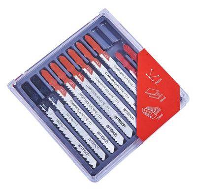 Amtech M1850 10 Piece Mixed Jigsaw Blades With T-Slot Fitting from B&Q
