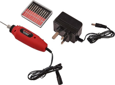 Amtech V2550 Mini Engraving KitWood Engraver Tool10Pc Diamond Tipped Bits For GlassCeramicPlastic & Metals from B&Q