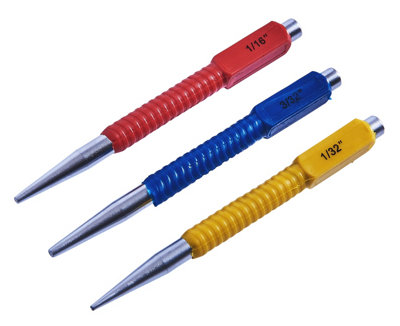 Amtech H0815 3 Piece Colour Coded Nail Punch Set from B&Q