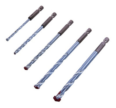 Amtech F1730 5 Piece Hex Shank Masonry Drill Bit Set from B&Q