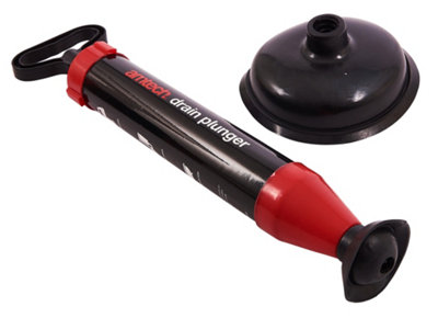 Amtech S1502 Drain Plunger, Unblocker For Sink, Bathtubs And Toilets (/ Black) Red/Black