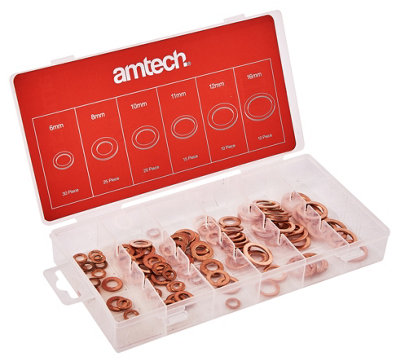 Amtech S6195 110 Piece Copper Washer Set from B&Q