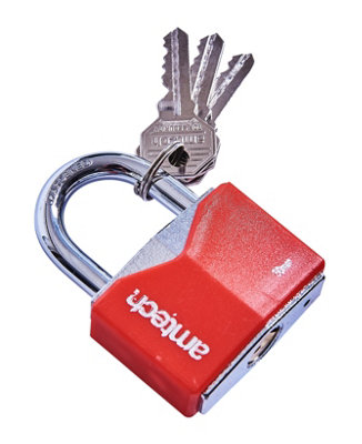 Amtech T0705 50mm Rhombic Chrome Plated Iron Padlock from B&Q