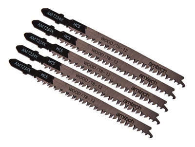 Amtech M1602 5 Piece Wood Jigsaw Blade Set (Amt234 X) from B&Q