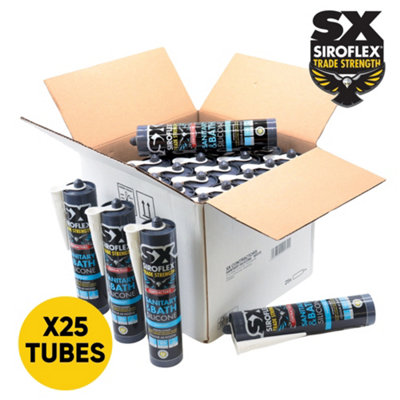 Sx Siroflex Sanitary & Bath Silicone White 300Ml25 X 300MlIdeal For KitchensBathroomsShowers & MoreAnti Mould from B&Q